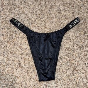 Victoria’s Secret Bombshell rhinestone shine strap Brazilian panty black medium